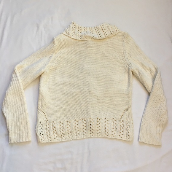 Liz Claiborne Cream Fancy Knit Cardigan, - Picture 6 of 11